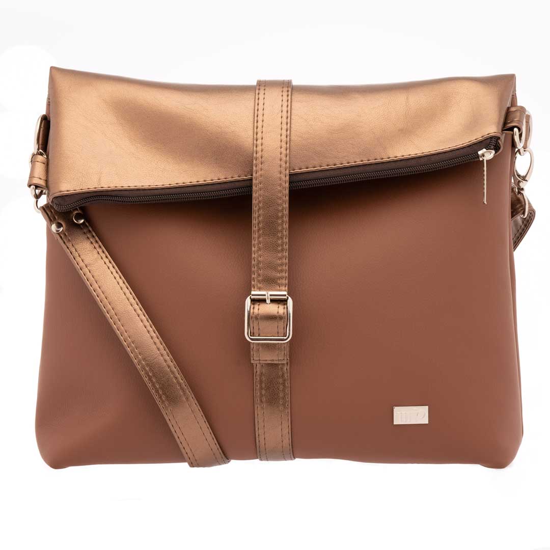 Překlápěcí kabelka JELA No. 7 hnědá + měděná