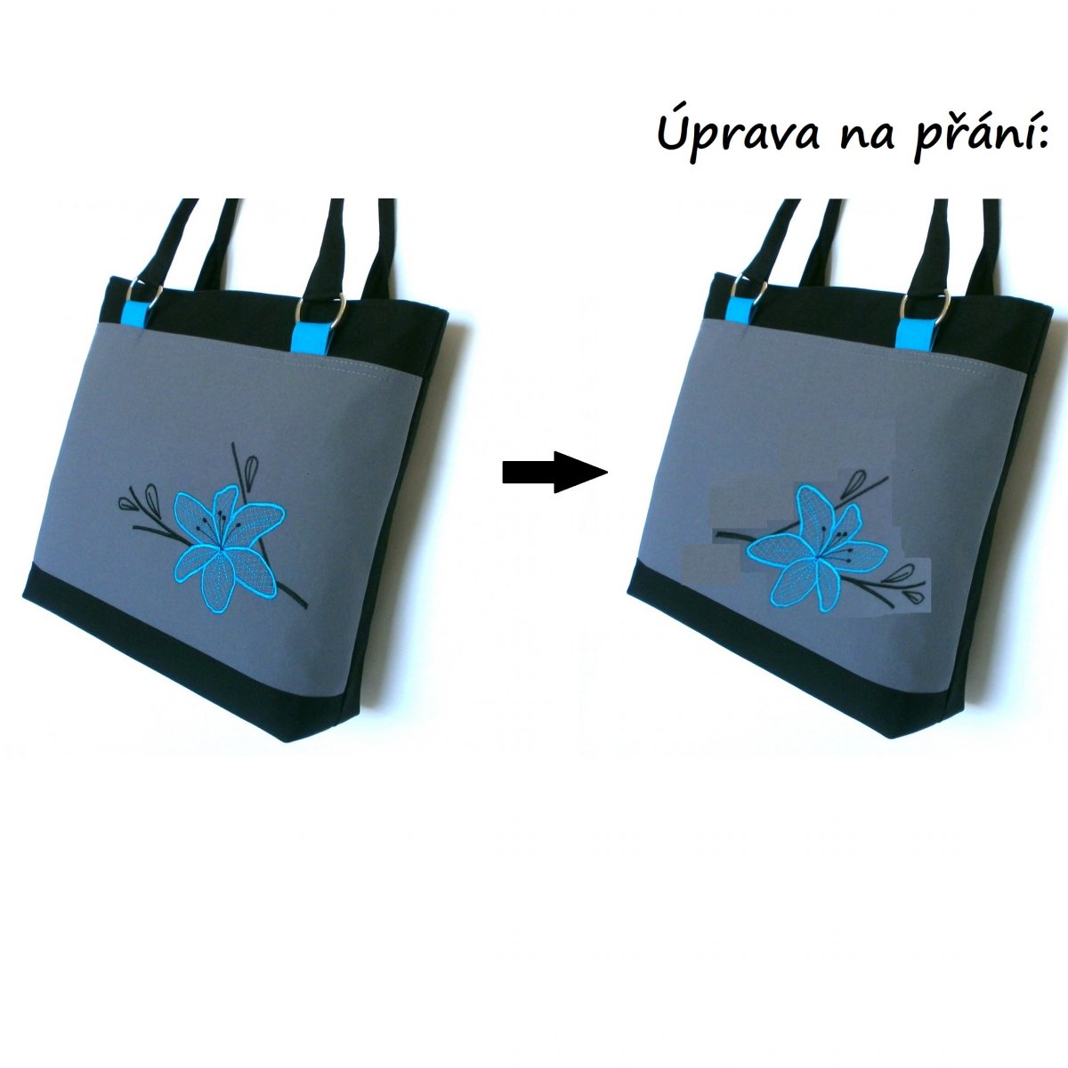 Kabelka VITTORIA - tyrkysová - úprava na přání