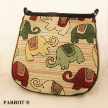 Hand made bag * Kambodža * elefants * PARROT®
