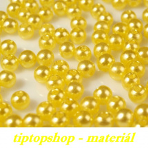 Voskované plast.perličky, žlutá, 4mm (70ks)