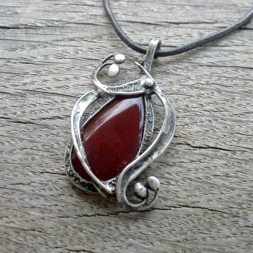 Achátová slza - červená