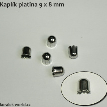 Kaplík platina 9 x 8 mm - 2 páry