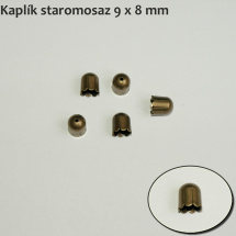 Kaplík staromosaz 9 x 8 mm - 2 páry