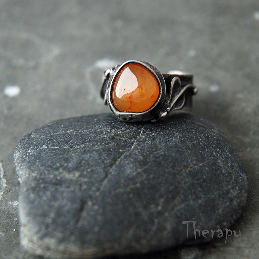 Podzimní lístky v oranžové - na prst