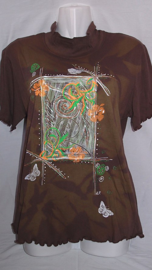 MOTÝLI V ČOKOLÁDĚ (M/L) - dámské tunikotričko