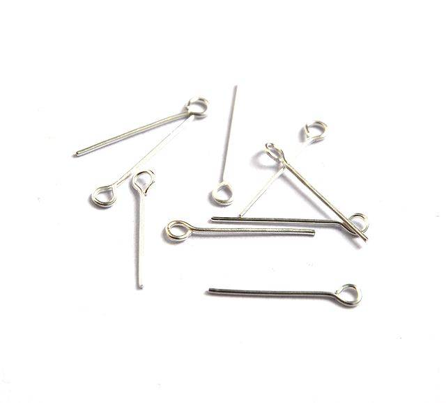 Ketlovací jehly 20 mm, stříbrné - 50 ks