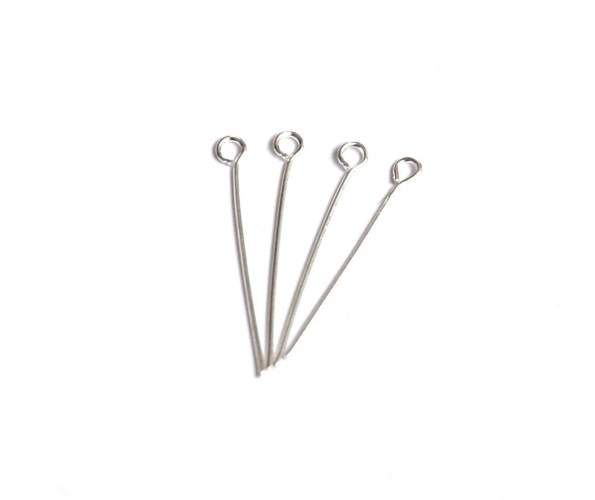 Ketlovací jehly 30 mm, stříbrné - 50 ks