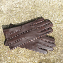 Výprodej - hnědé pánské kožené rukavice, II jakost