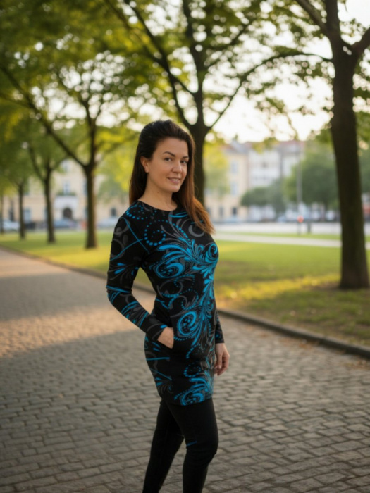 Dámské šaty Tyrkys elegant-S/M