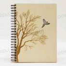 Strom - sešit s dřevěnými deskami - W028