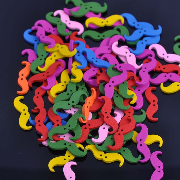 Dřevěný přívěsek Knír (žlutý)