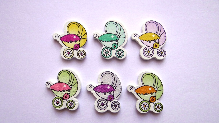 knoflík kočárek 2ks  KND0007