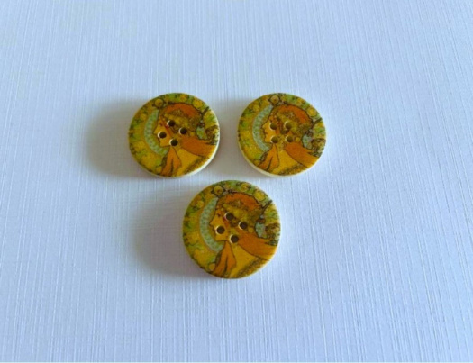 Dřevěný dekorační knoflík 30 mm (1ks)