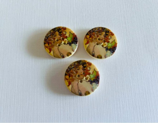 Dřevěný dekorační knoflík 30 mm (1ks)