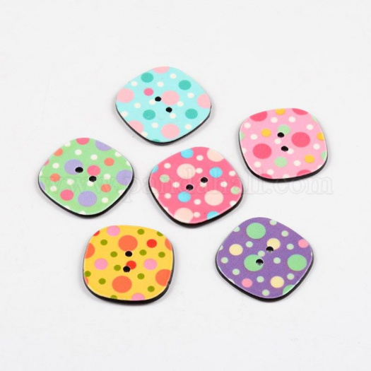 Plastový knoflíky 24x24 mm (6ks) - mix