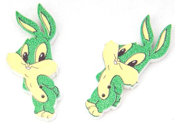 Dřevěný knoflík zajíc.