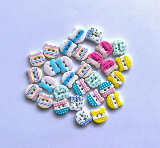 Plastové knoflíky medvídek (5ks) - mix