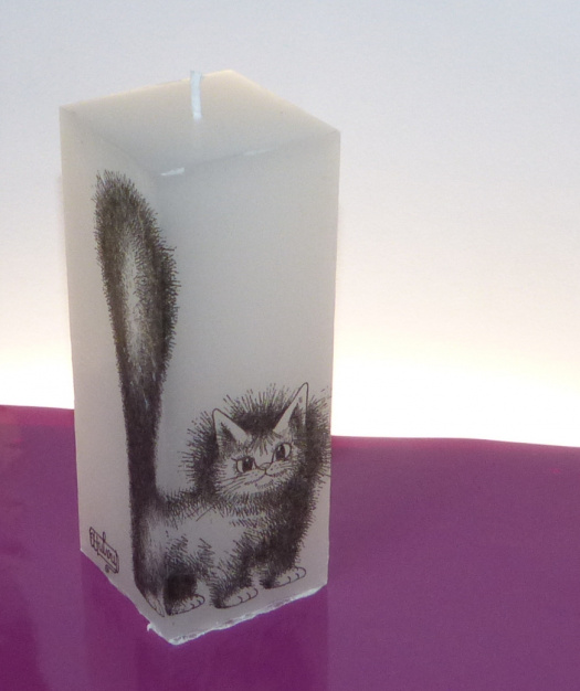 Zdobená svíčka - kočky
