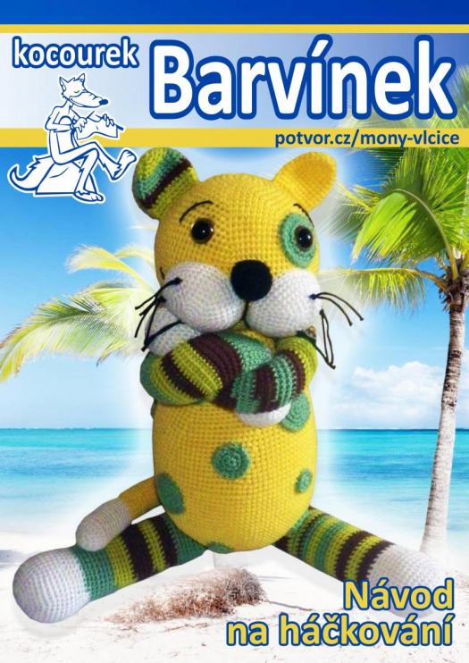 háčkovaný kocourek Barvínek-návod