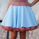 FuFu sukně světle modrá s lososovou spodničkou