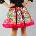 FuFu sukně květovaná1 s pink spodničkou