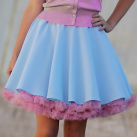 FuFu sukně světle modrá s růžovou spodničkou