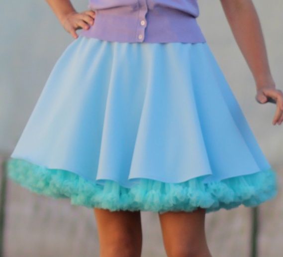 FuFu sukně světle modrá s tyrkysovou spodničkou