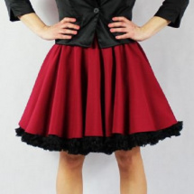 FuFu sukně bordó s černou spodničkou
