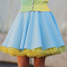 FuFu sukně světle modrá se žlutou spodničkou