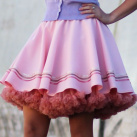 FuFu sukně růžová s proužky a lososovou spodničkou