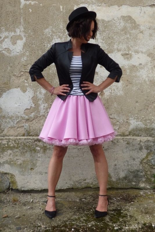 FuFu sukně růžová s růžovou spodničkou