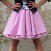 FuFu sukně růžová s růžovou spodničkou