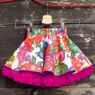 Mini verze FuFu sukně květovaná1 s pink spodničkou