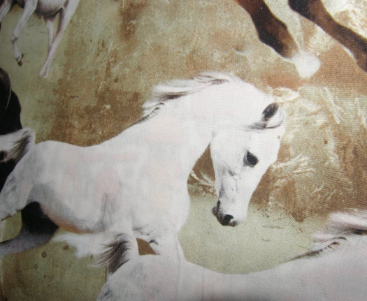 Látkové prostírání koně, ubrousek, nové, 40 cm, lem dvojí