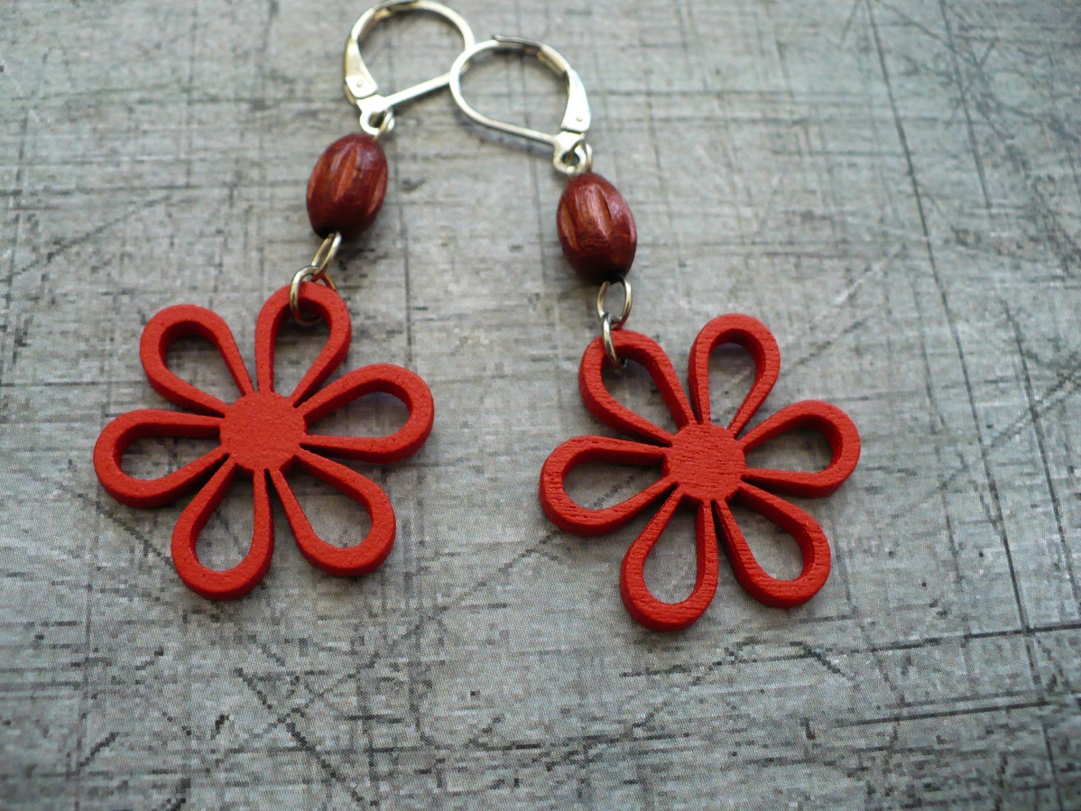 Kytičkové červené naušnice