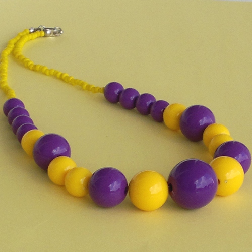 Retro korále fialovo- žluté