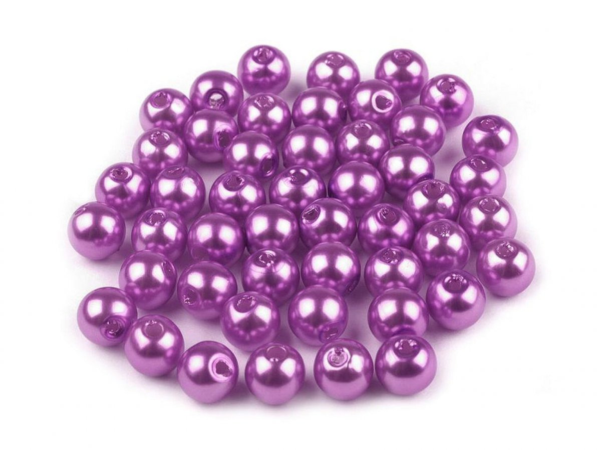 Plastové voskové korálky 6 mm (20g) - fialová