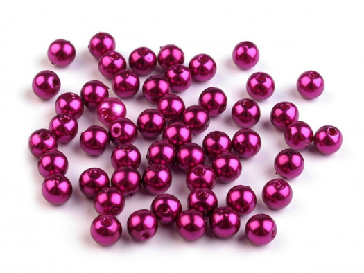 Plastové voskové korálky 6 mm (20g) - fuchsie