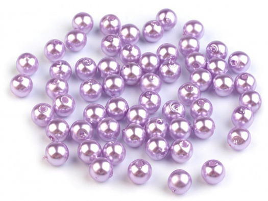 Plastové voskové korálky 6 mm (20g) - lila