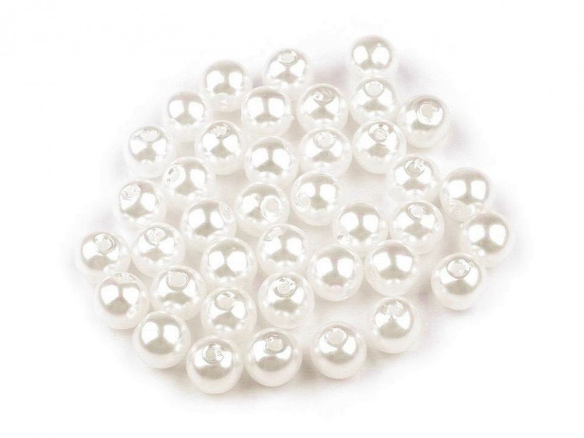 Plastové voskové korálky 6 mm (20g) - perlová