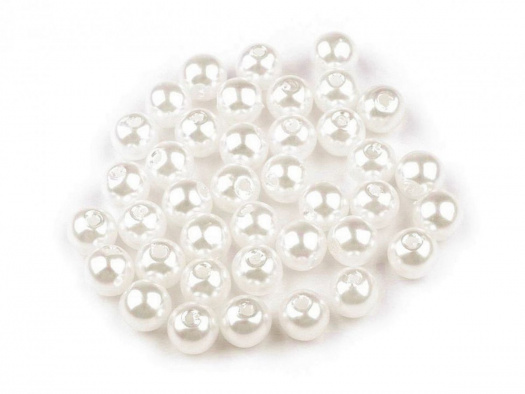 Plastové voskové korálky 6 mm (20g) - perlová
