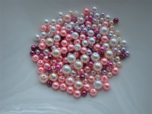 Plastové voskové korálky / perly (180 ks) - mix