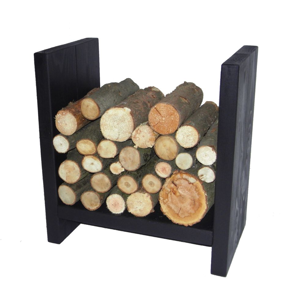 Koš na dřevo do krbu - černý