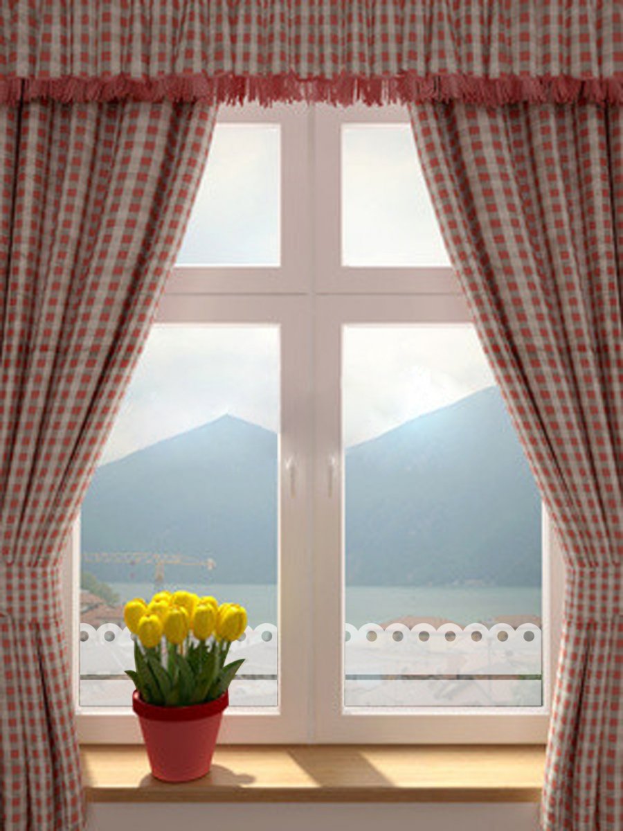 Krajka na okno -samolepka- efekt pískovaného skla