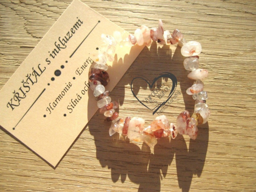 Pružný náramek - Křišťál s inkluzemi