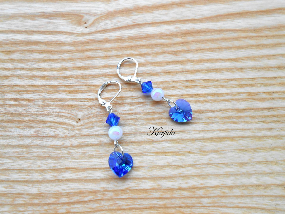 Náušnice - Swarovski srdíčka (1176/14)