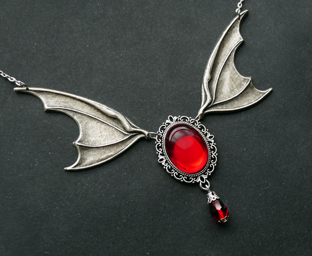 Netopýří náhrdelník - červený