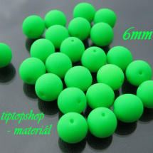 Neonové korálky zelené s UV efektem, 6mm (20ks)