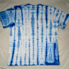 Bílo-modré batikované triko s listy XXL