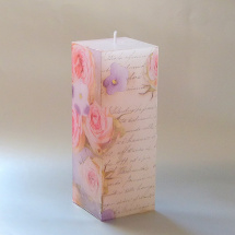 Zdobená svíčka - květy s psaním
